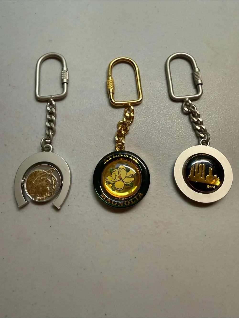Atlanta Round swivel Keychains set of 3
